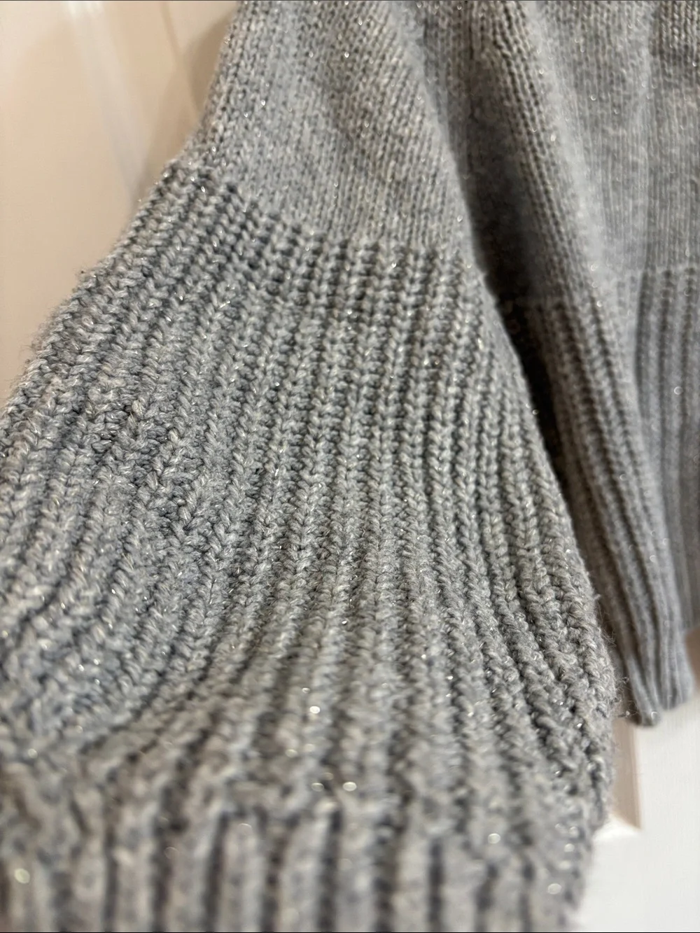Cat & Jack Light Gray Chunky Open-Front Girls Cardigan